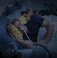 Man sleeping with the ResMed AirFit N30 Nasal CPAP Mask with Headgear thumbnail